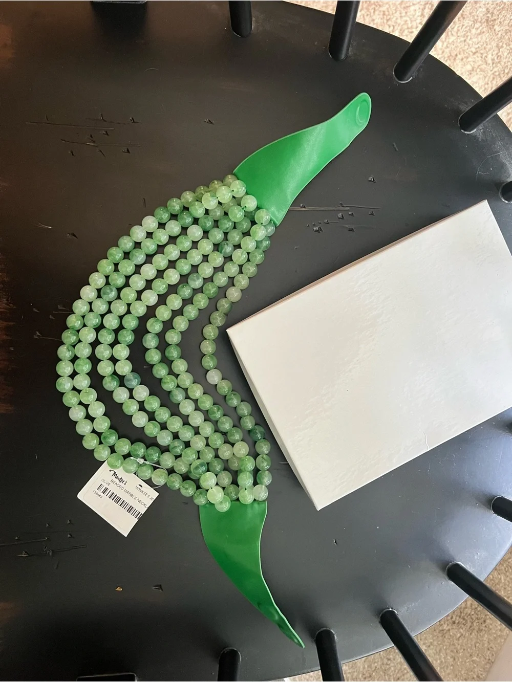 Green Multi-Strand Beaded Statement Necklace